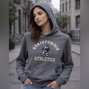 Abercrombie Kids Gray Logo Hoodie Youth XL Women’s XS Small Pullover